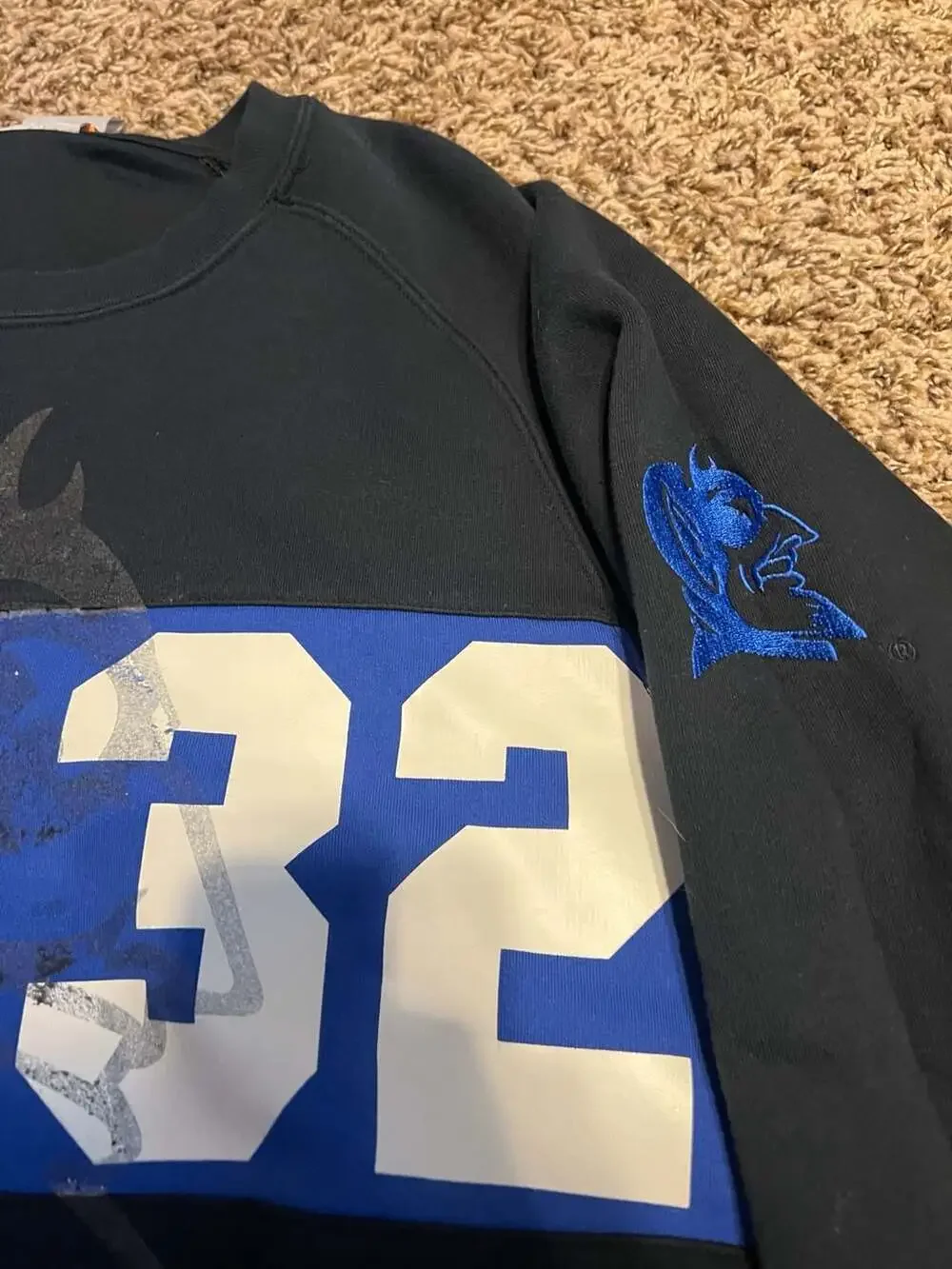 Nike Sportswear Duke Blue Devils #32 Vintage Style Side-Zip Crewneck Sweatshirt - Picture 4 of 5